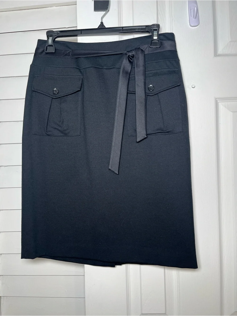 INC International Concepts Black Cargo Pencil Skirt with Tie Waist - Size 6